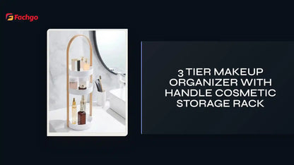 3 Tier Makeup Organizer with Handle Cosmetic Storage Rack by@Outfy