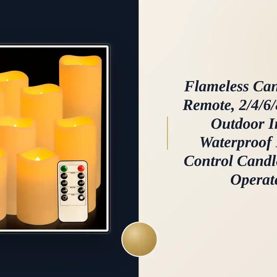 Flameless Candles With Remote, 2/4/6/8H Timer, Outdoor Indoor Waterproof Remote Control Candles Battery Operated, by@Outfy