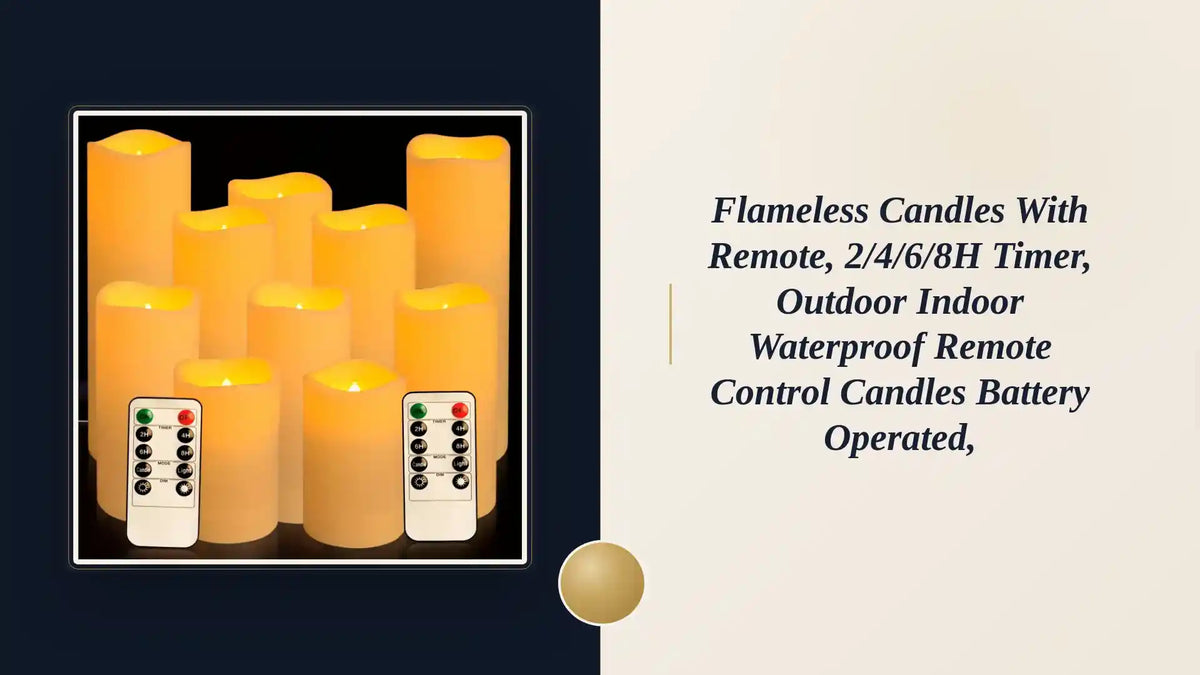 Flameless Candles With Remote, 2/4/6/8H Timer, Outdoor Indoor Waterproof Remote Control Candles Battery Operated, by@Outfy