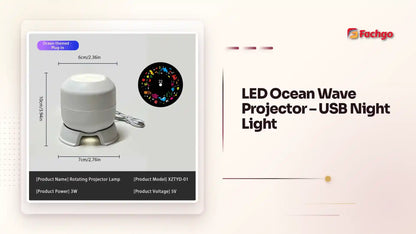 LED Ocean Wave Projector &ndash; USB Night Light by@Outfy