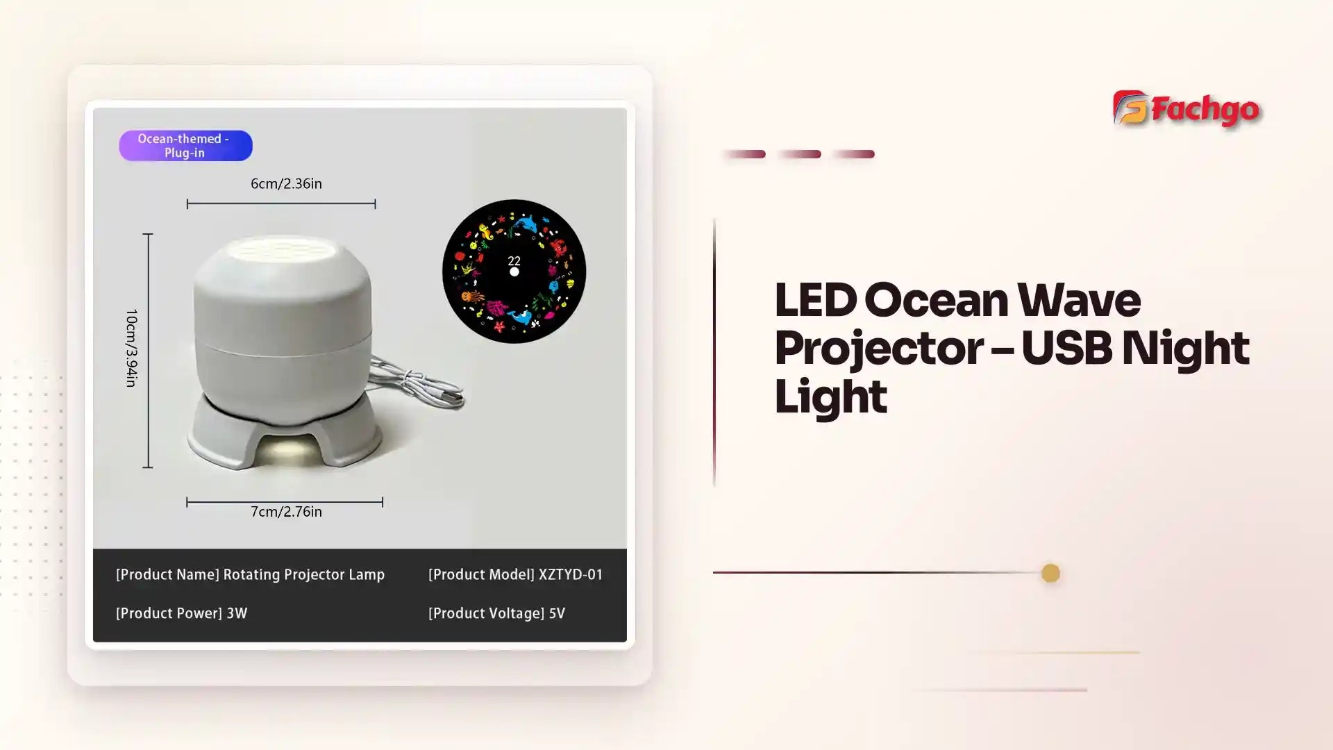 LED Ocean Wave Projector &ndash; USB Night Light by@Outfy
