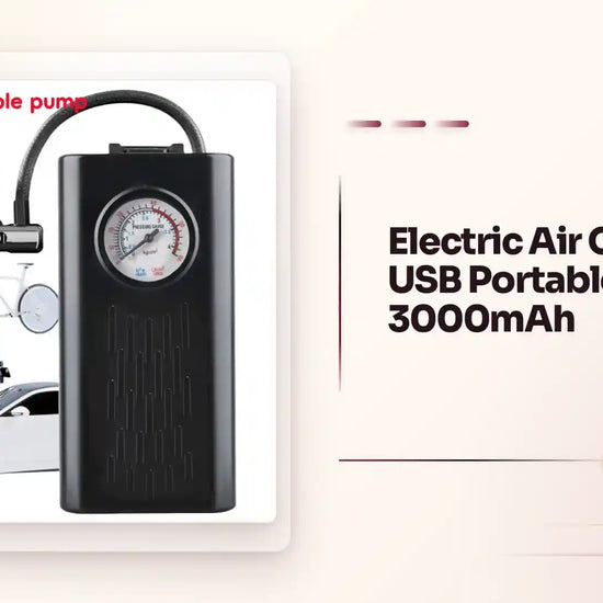 Electric Air Compressor USB Portable Tire Pump 3000mAh by@Outfy