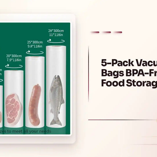 5-Pack Vacuum Sealer Bags BPA-Free Thick Food Storage Bags by@Outfy