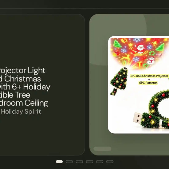 Christmas Projector Light USB Powered Christmas Night Light with 6+ Holiday Patterns Flexible Tree Lamp for Bedroom Ceiling by@Outfy