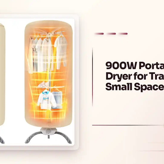 900W Portable Clothes Dryer for Travel and Small Spaces by@Outfy