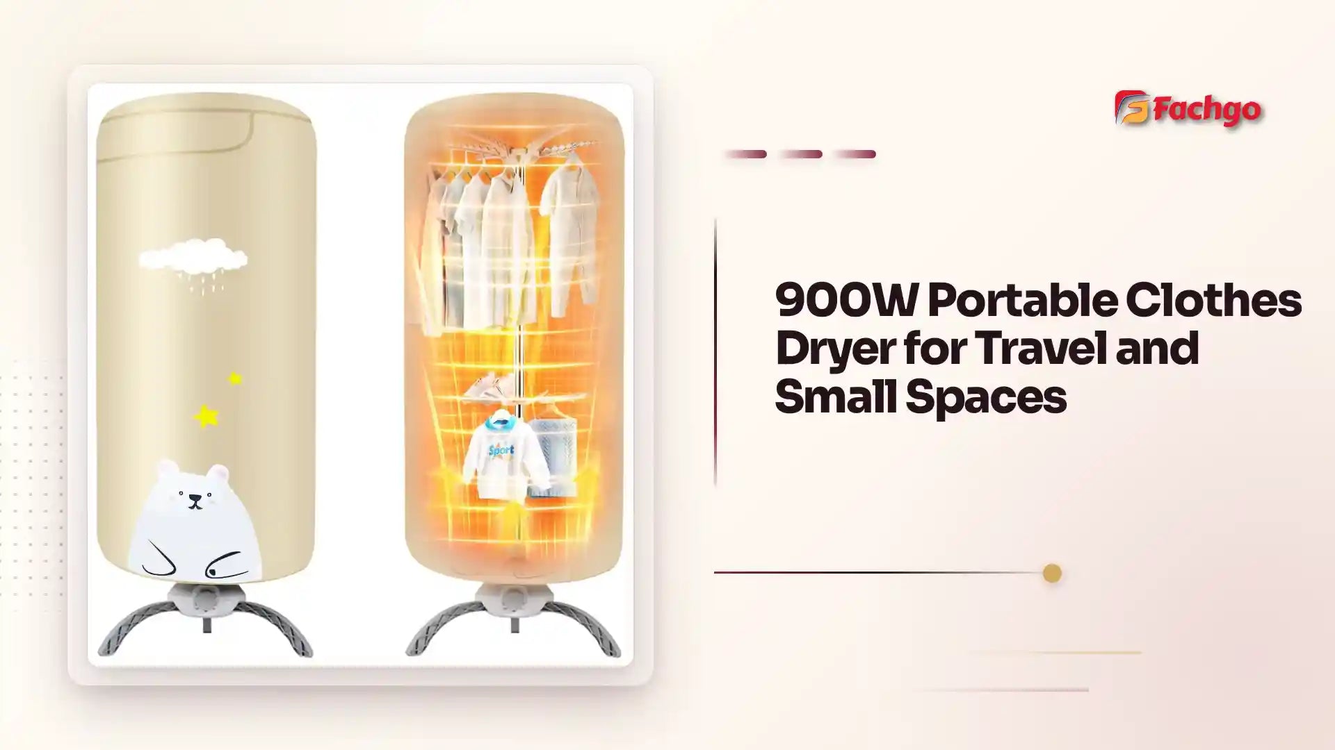 900W Portable Clothes Dryer for Travel and Small Spaces by@Outfy