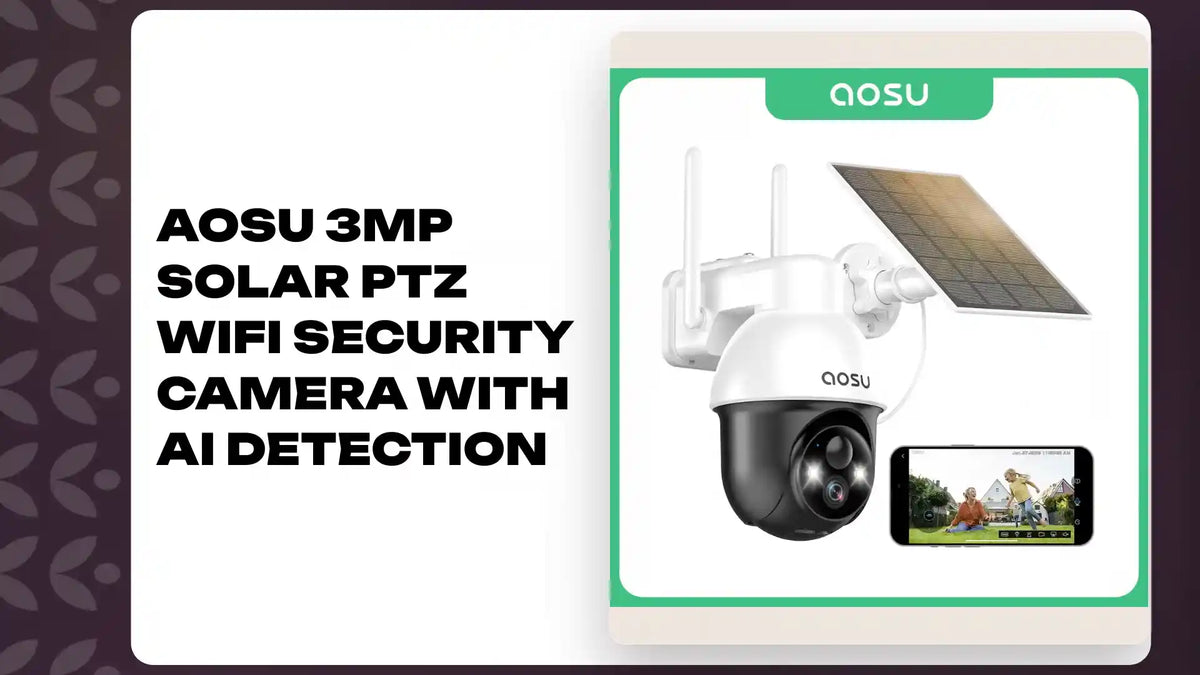 AOSU 3MP Solar PTZ WiFi Security Camera with AI Detection by@Outfy