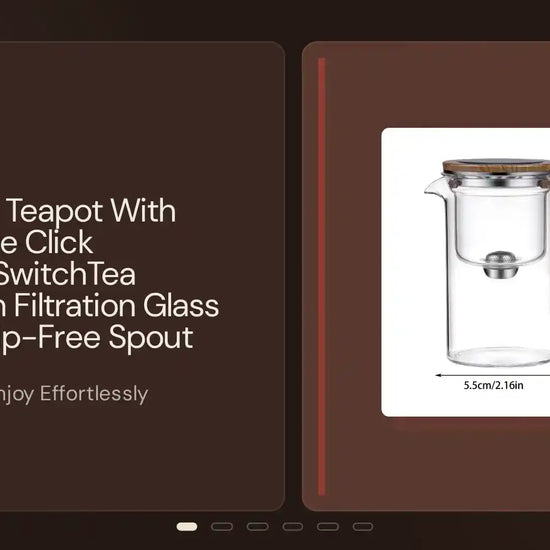 1 Set Glass Teapot With Infuser One Click Magnetic SwitchTea Separation Filtration Glass Tea Pot Drip-Free Spout Tea Pot by@Outfy