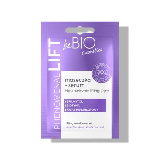 PHENOMENAL LIFT Lifting Serum Mask 10 ml BeBIO Cosmetics packaging showcasing anti-aging properties.