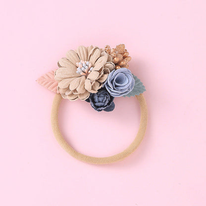 fachgo | Baby Floral Decoration Design Elastic Hair Rope