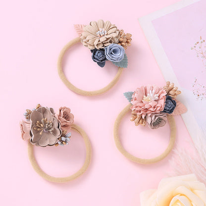 fachgo | Baby Floral Decoration Design Elastic Hair Rope