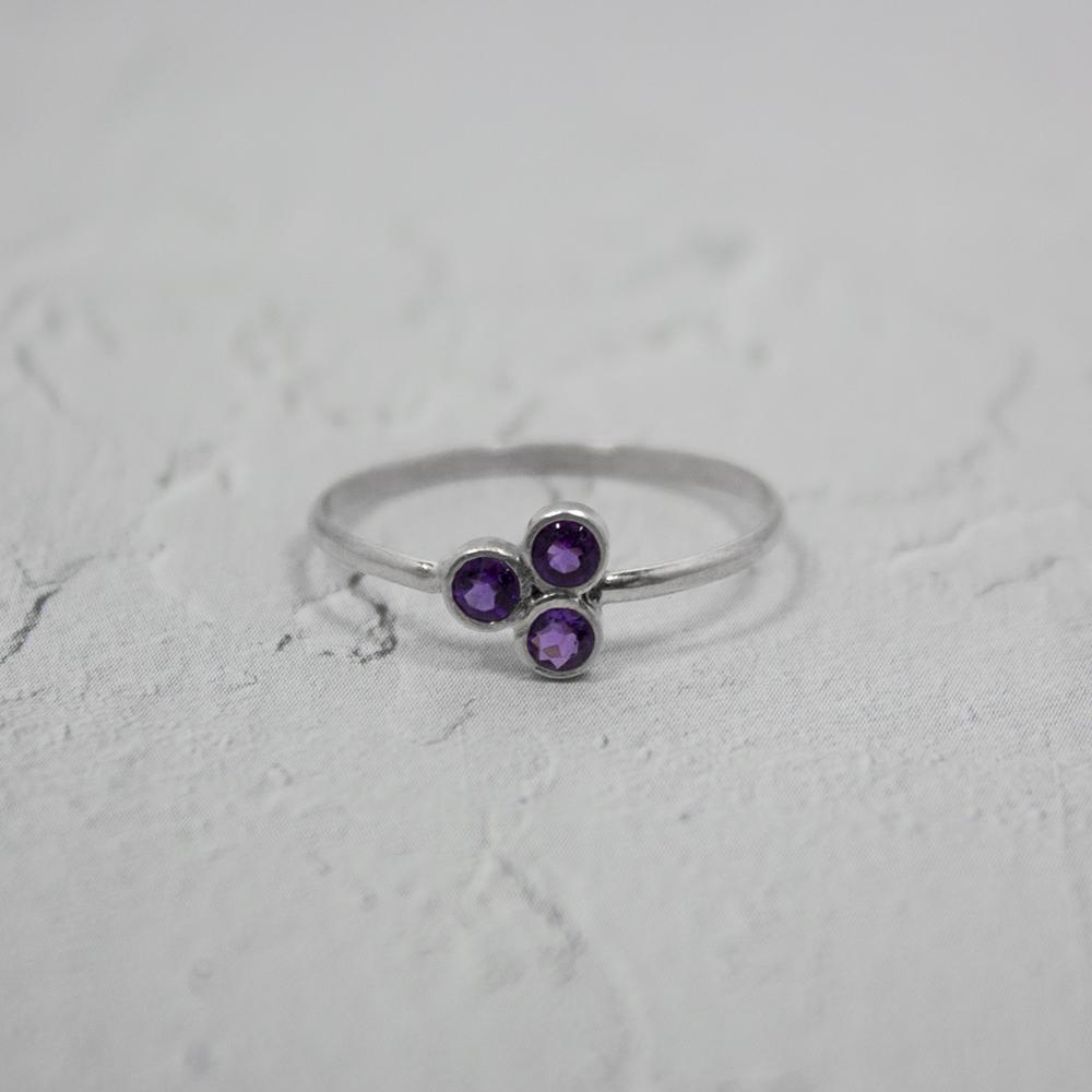 fachgo | Amethyst Cluster Sterling Silver Ring