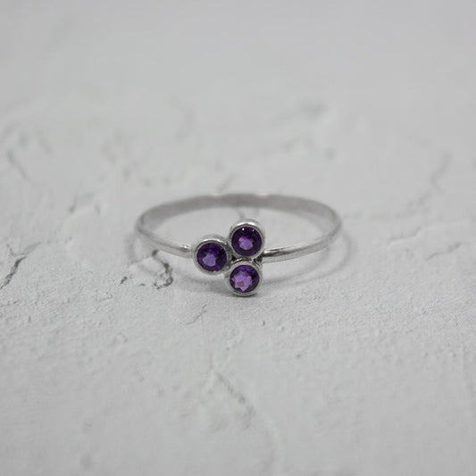 fachgo | Amethyst Cluster Sterling Silver Ring