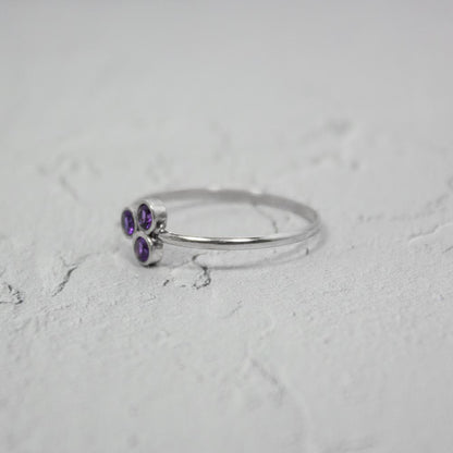 fachgo | Amethyst Cluster Sterling Silver Ring