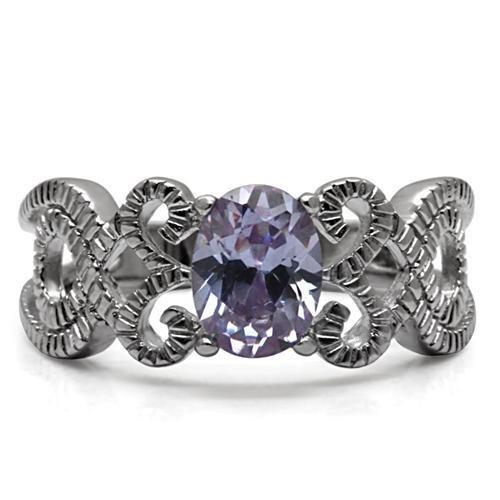 fachgo | TK079 - High polished (no plating) Stainless Steel Ring with AAA Grade