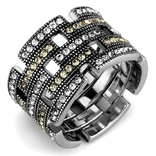 fachgo | TK2987 - High polished (no plating) Stainless Steel Ring with Top
