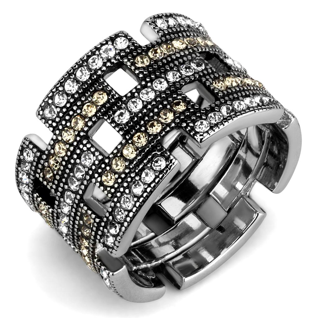 fachgo | TK2987 - High polished (no plating) Stainless Steel Ring with Top